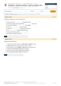 Gramatyka angielska klasa 8 — 9 kartkówek z kluczem, A–E PDF — okładka