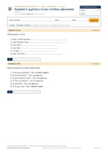 Kartkówka angielski klasa 4 unit 2: gramatyka — B–E — okładka