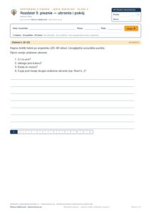 Kartkówka angielski klasa 4 unit 3: pisanie: ubrania i pokój — B–E — okładka