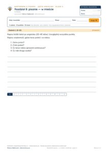 Kartkówka angielski klasa 4 unit 8: pisanie: w mieście — B–E — okładka