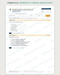Angielski klasa 4 welcome: przymiotnik przed rzeczownikiem — kartkówka — podgląd karty, grupa B