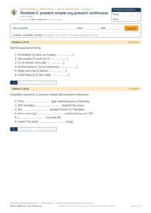 Kartkówka angielski klasa 5 unit 5: gramatyka — B–E — okładka