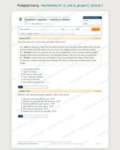 Kartkówka angielski klasa 5 unit 6: czytanie: sobota w mieście — B–E — podgląd karty, grupa C