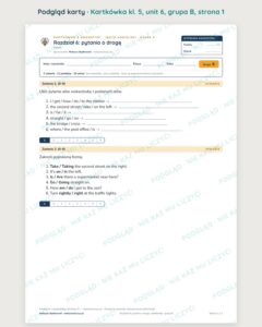 Kartkówka angielski klasa 5 unit 6: gramatyka: pytania o drogę — B–E — podgląd karty, grupa B