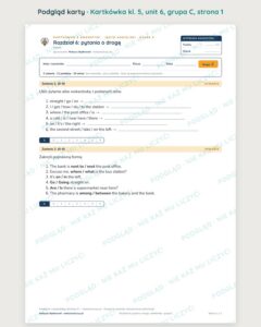 Kartkówka angielski klasa 5 unit 6: gramatyka: pytania o drogę — B–E — podgląd karty, grupa C
