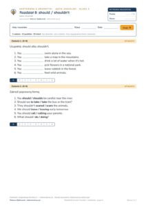 Angielski klasa 5 unit 8: gramatyka: should / shouldn't — kartkówka — okładka