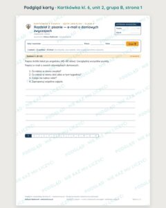 Kartkówka angielski klasa 6 unit 2: e-mail o domowych zwyczajach — B–E — podgląd karty, grupa B