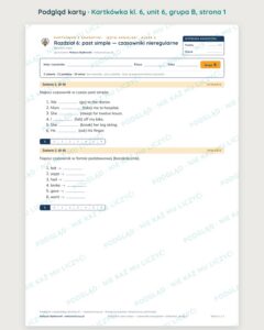 Kartkówka angielski klasa 6 unit 6: gramatyka 2 — B–E — podgląd karty, grupa B