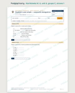 Kartkówka angielski klasa 6 unit 6: gramatyka 2 — B–E — podgląd karty, grupa C