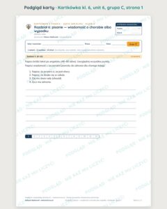 Kartkówka angielski klasa 6 unit 6: pisanie — B–E — podgląd karty, grupa C