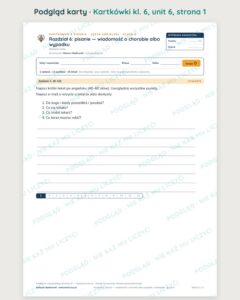 Kartkówki z angielskiego klasa 6 — 54 kartkówki A–E z kluczem — podgląd karty 2