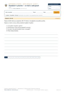 Kartkówka angielski klasa 7 unit 4: pisanie: e-mail o zakupach — B–E — okładka