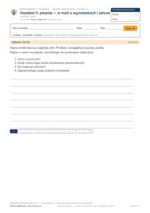 Angielski klasa 7 unit 5: e-mail o wynalazkach i sztuce — kartkówka — okładka