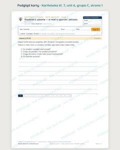 Kartkówka angielski klasa 7 unit 6: e-mail o sporcie i zdrowiu — B–E — podgląd karty, grupa C