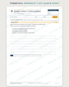 Angielski klasa 7 unit 7: pisanie: e-mail o przyszłości — kartkówka — podgląd karty, grupa B