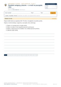 Kartkówka angielski klasa 7 welcome: e-mail na początek roku — B–E — okładka