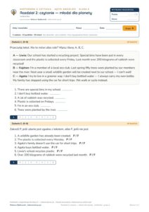 Kartkówka angielski klasa 8 unit 2: czytanie: młodzi dla planety — B–E — okładka