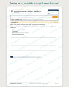 Kartkówka angielski klasa 8 unit 3: pisanie: e-mail o pomaganiu — B–E — podgląd karty, grupa B