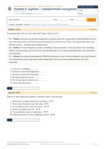 Kartkówka angielski klasa 8 unit 4: niezapomniane uroczystości — B–E — okładka