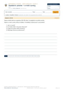 Kartkówka angielski klasa 8 unit 6: pisanie: e-mail o pracy — B–E — okładka