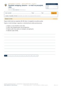 Kartkówka angielski klasa 8 welcome: e-mail na początek roku — B–E — okładka