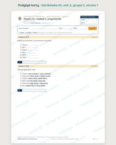 Kartkówka angielski klasa 4 A1 unit 2: gramatyka: przymiotniki — B–E — podgląd karty, grupa C
