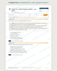 Kartkówka angielski klasa 5 A1+ start: czytanie: mój pokój — B–E — podgląd karty, grupa B
