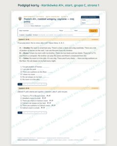 Kartkówka angielski klasa 5 A1+ start: czytanie: mój pokój — B–E — podgląd karty, grupa C