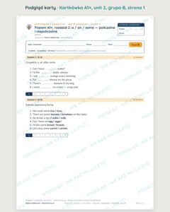 Angielski A1+ unit 2: a / an / some — kartkówka — podgląd karty, grupa B