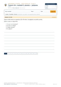 Kartkówka angielski klasa 5 A1+ unit 2: pisanie: jedzenie — B–E — okładka