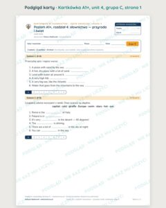 Angielski klasa 5 A1+ unit 4: słownictwo: przyroda i świat — kartkówka — podgląd karty, grupa C
