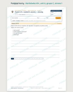 Kartkówka angielski klasa 5 A1+ unit 6: pisanie: zawody — B–E — podgląd karty, grupa C