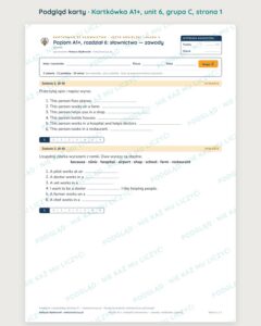 Kartkówka angielski klasa 5 A1+ unit 6: słownictwo: zawody — B–E — podgląd karty, grupa C