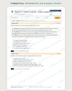 Angielski klasa 5 A1+ unit 8: czytanie: święta i przyjęcia — kartkówka — podgląd karty, grupa C