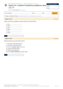 Kartkówka angielski klasa 5 A1+ unit 8: gramatyka — B–E — okładka