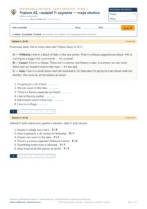 Kartkówka angielski klasa 6 A2 unit 7: czytanie: moja okolica — B–E — okładka