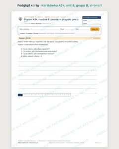 Kartkówka angielski klasa 7 A2+ unit 8: pisanie: przyszła praca — B–E — podgląd karty, grupa B