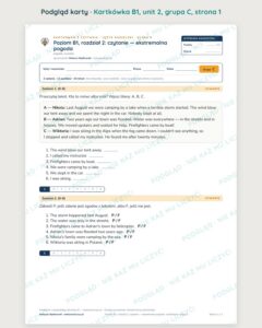 Angielski klasa 8 B1 unit 2: czytanie: ekstremalna pogoda — kartkówka — podgląd karty, grupa C