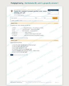 Kartkówka angielski klasa 8 B1 unit 3: gramatyka — B–E — podgląd karty, grupa B