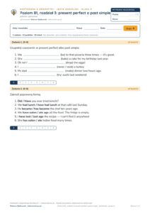 Angielski B1 unit 3: present perfect a past simple — kartkówka — okładka