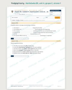 Angielski B1 unit 4: stopniowanie i (not) as … as — kartkówka — podgląd karty, grupa C