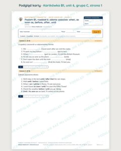 Kartkówka angielski klasa 8 B1 unit 6: gramatyka — B–E — podgląd karty, grupa C