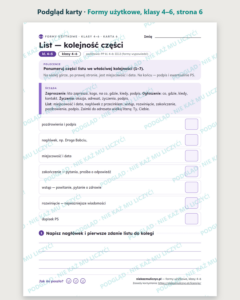 Formy użytkowe, klasy 4–6 — 11 kart pracy PDF z kluczem — podgląd karty, strona 6