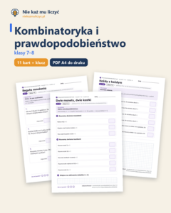 Kombinatoryka i prawdopodobieństwo, klasy 7–8 — 11 kart z kluczem — okładka