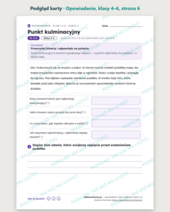 Opowiadanie i plan wydarzeń, klasy 4–6 — 11 kart pracy PDF z kluczem — podgląd karty, strona 6