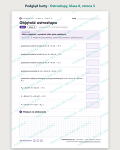 Ostrosłupy, klasa 8 — 9 kart pracy PDF z kluczem — podgląd karty, strona 5