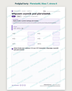 Pierwiastki, klasa 7 — 11 kart pracy PDF z kluczem — podgląd karty, strona 6