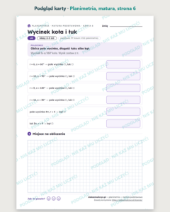 Planimetria, matura — 10 kart pracy PDF z kluczem — podgląd karty, strona 6