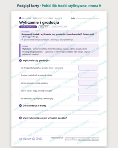 Polski na egzamin ósmoklasisty: środki stylistyczne — 16 kart PDF — podgląd karty, strona 9