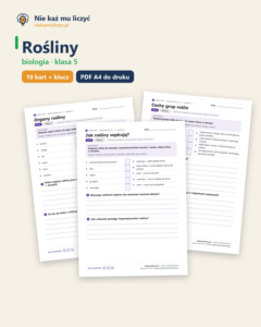 Rośliny, biologia klasa 5 — 10 kart pracy PDF z kluczem — okładka